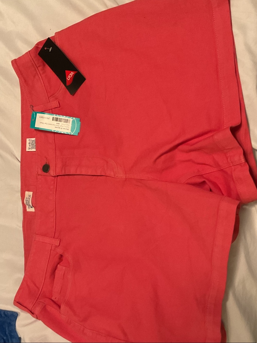 Market & Spruce Coral Pink Jean Shorts - Picture 2 of 3